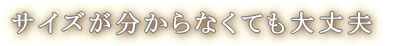 サイズが分からなくても大丈夫