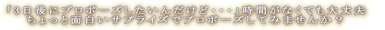 すぐにプロポーズ