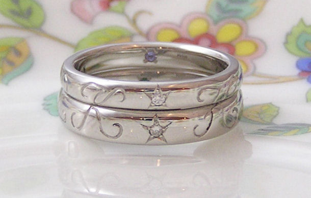 猫と星の結婚指輪